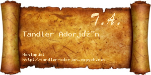 Tandler Adorján névjegykártya